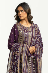 3PC Chiffon Embroidered Suit
