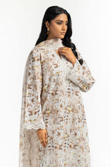 3PC Printed Suit with Embroidered