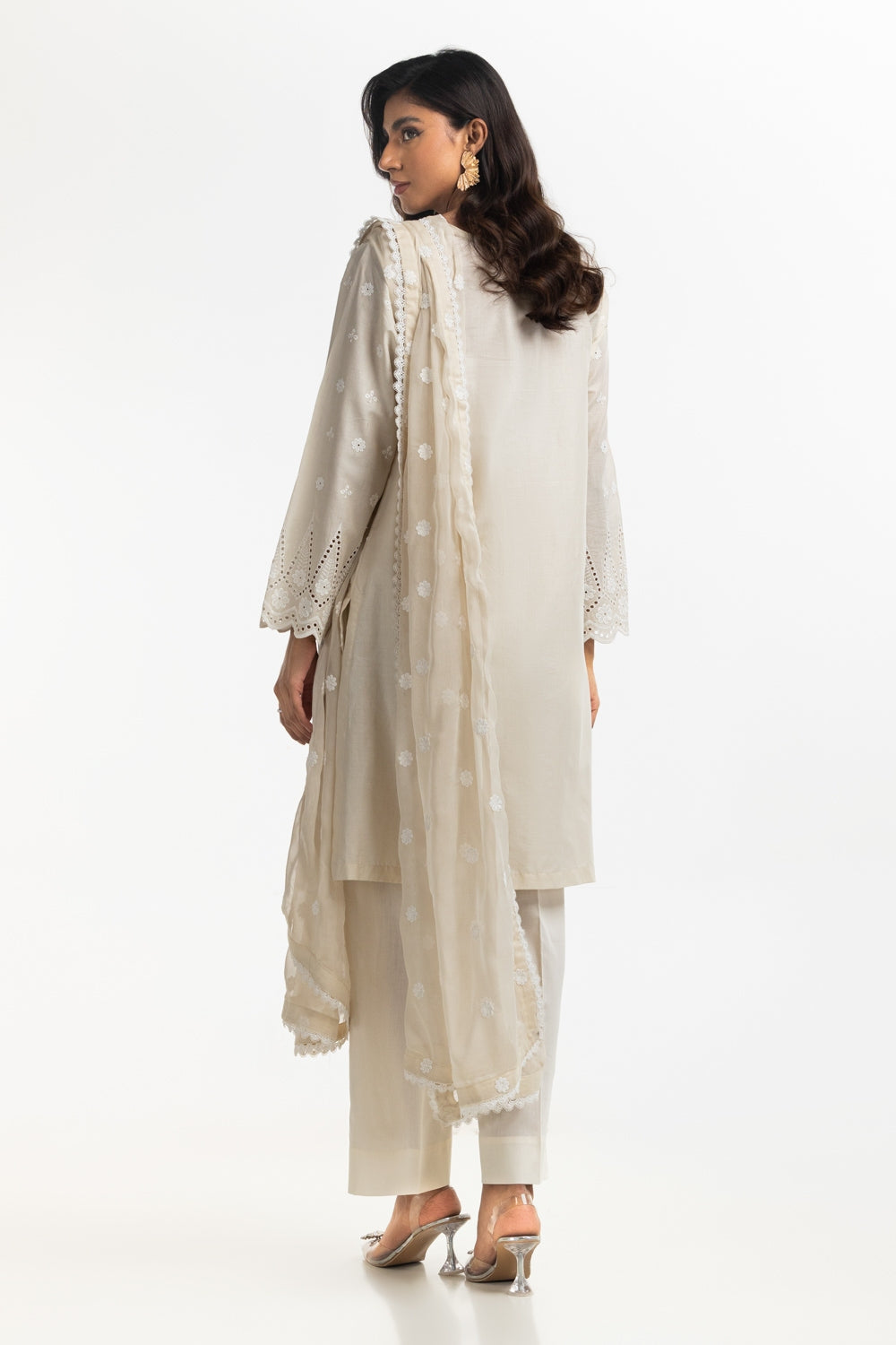 3PC Lawn Schiffli Embroidered Suit