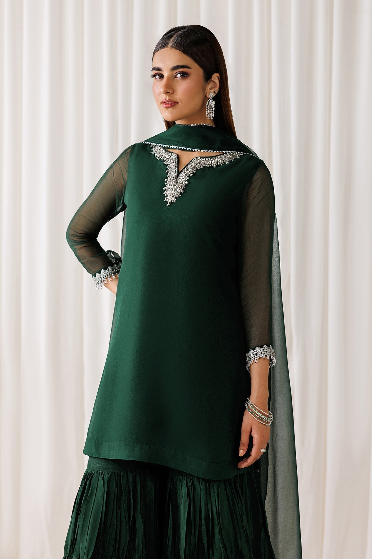 EMBROIDERED CHIFFON EN-1291