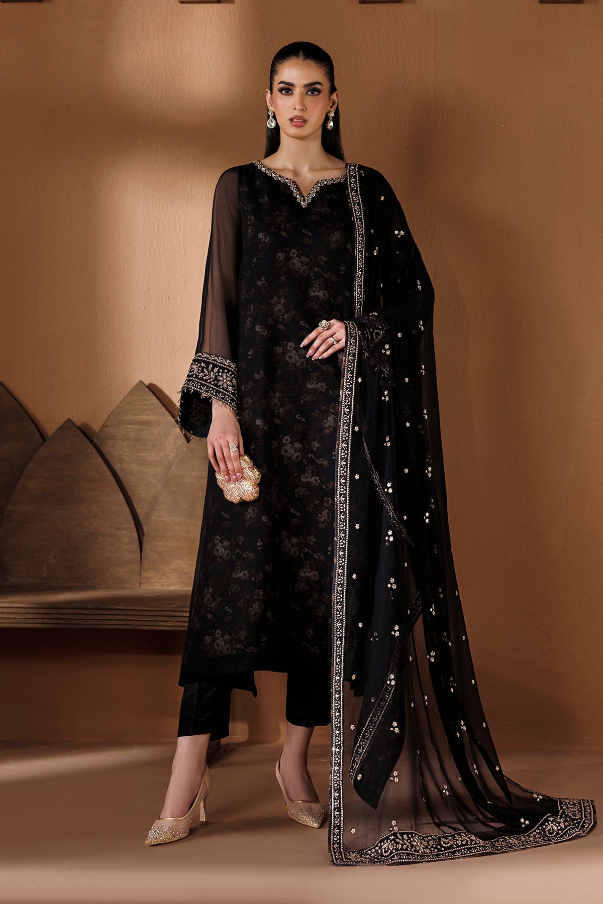 EMBROIDERED CHIFFON PR-1288