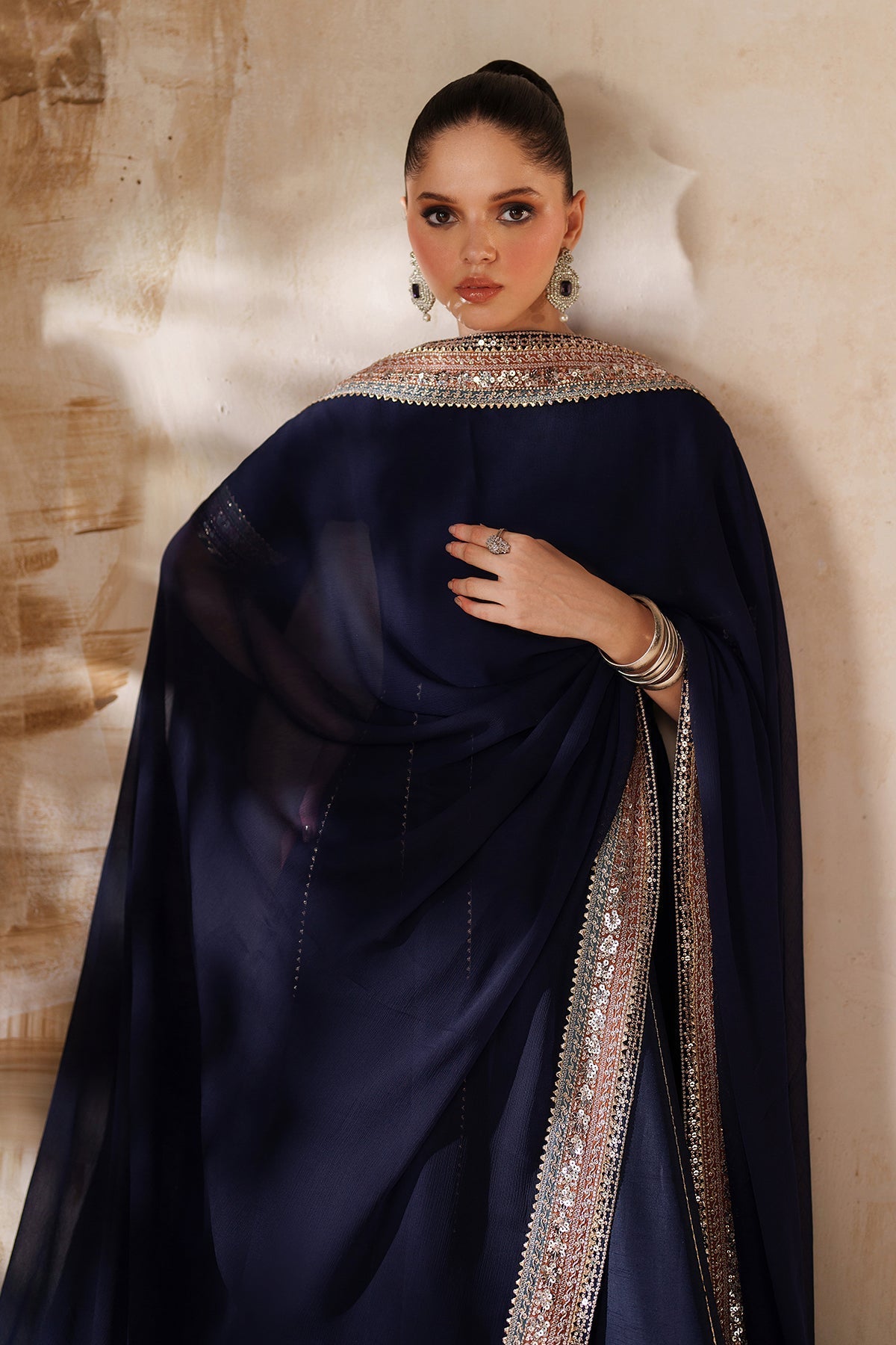 EMBROIDERED RAW SILK PR-1209