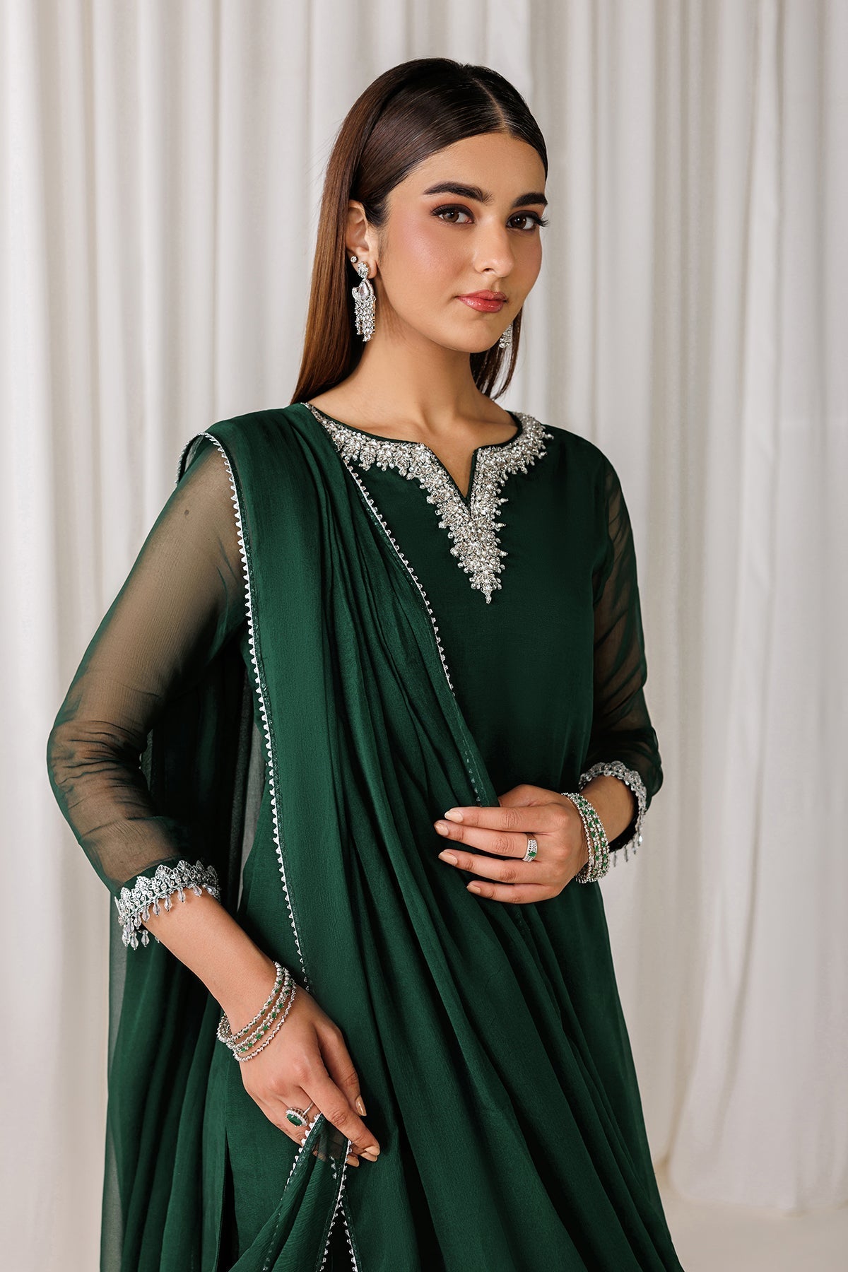 EMBROIDERED CHIFFON EN-1291