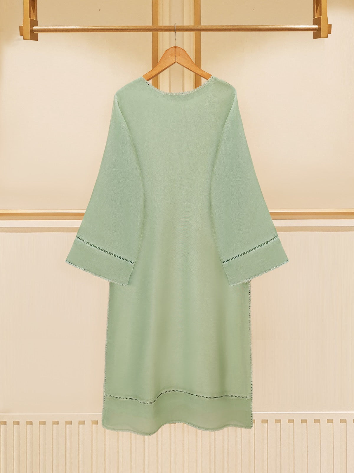 3 Piece - Pure Cotton Net Embroidered Suit S109492