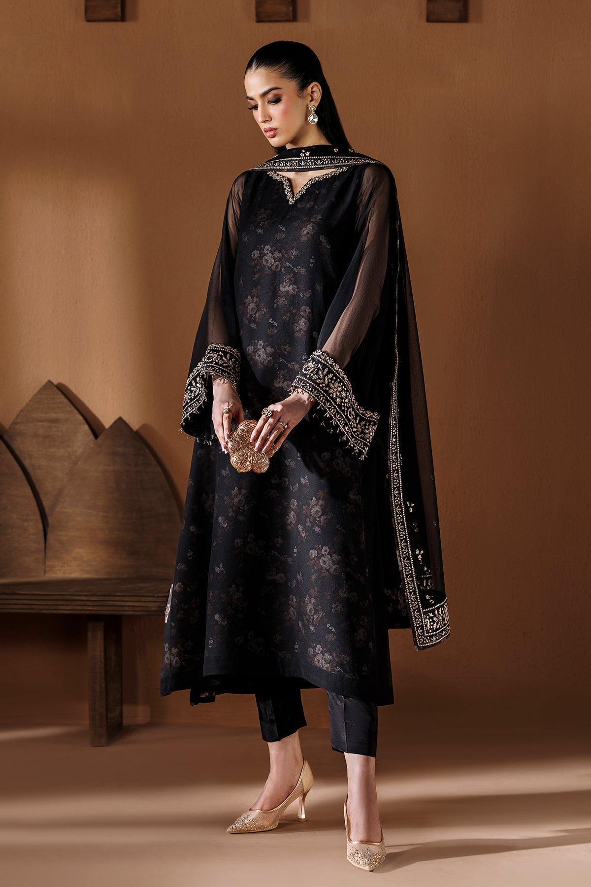 EMBROIDERED CHIFFON PR-1288