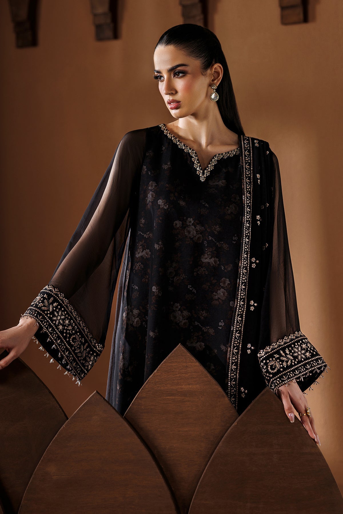 EMBROIDERED CHIFFON PR-1288