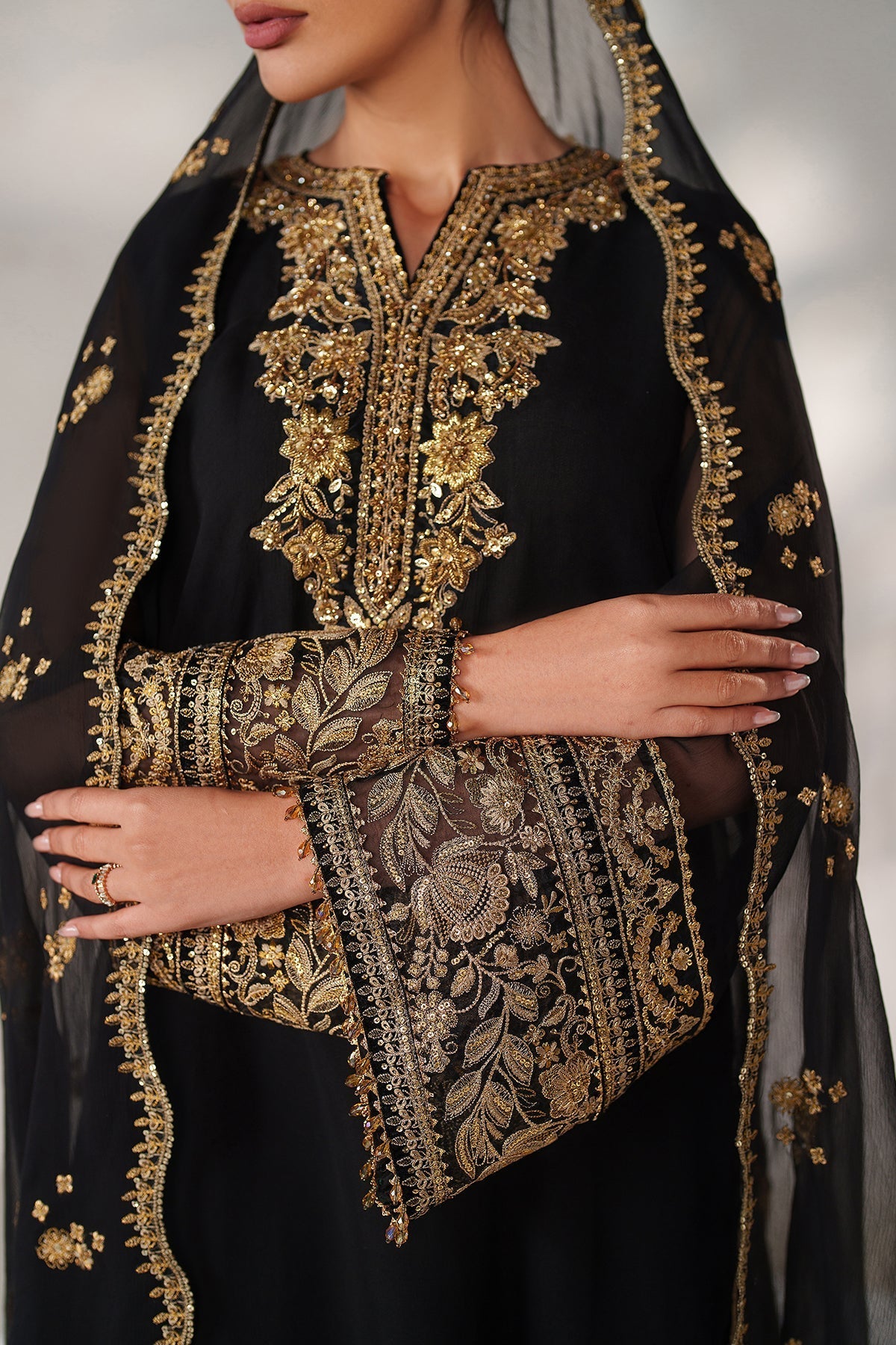 EMBROIDERED CHIFFON PR-1250