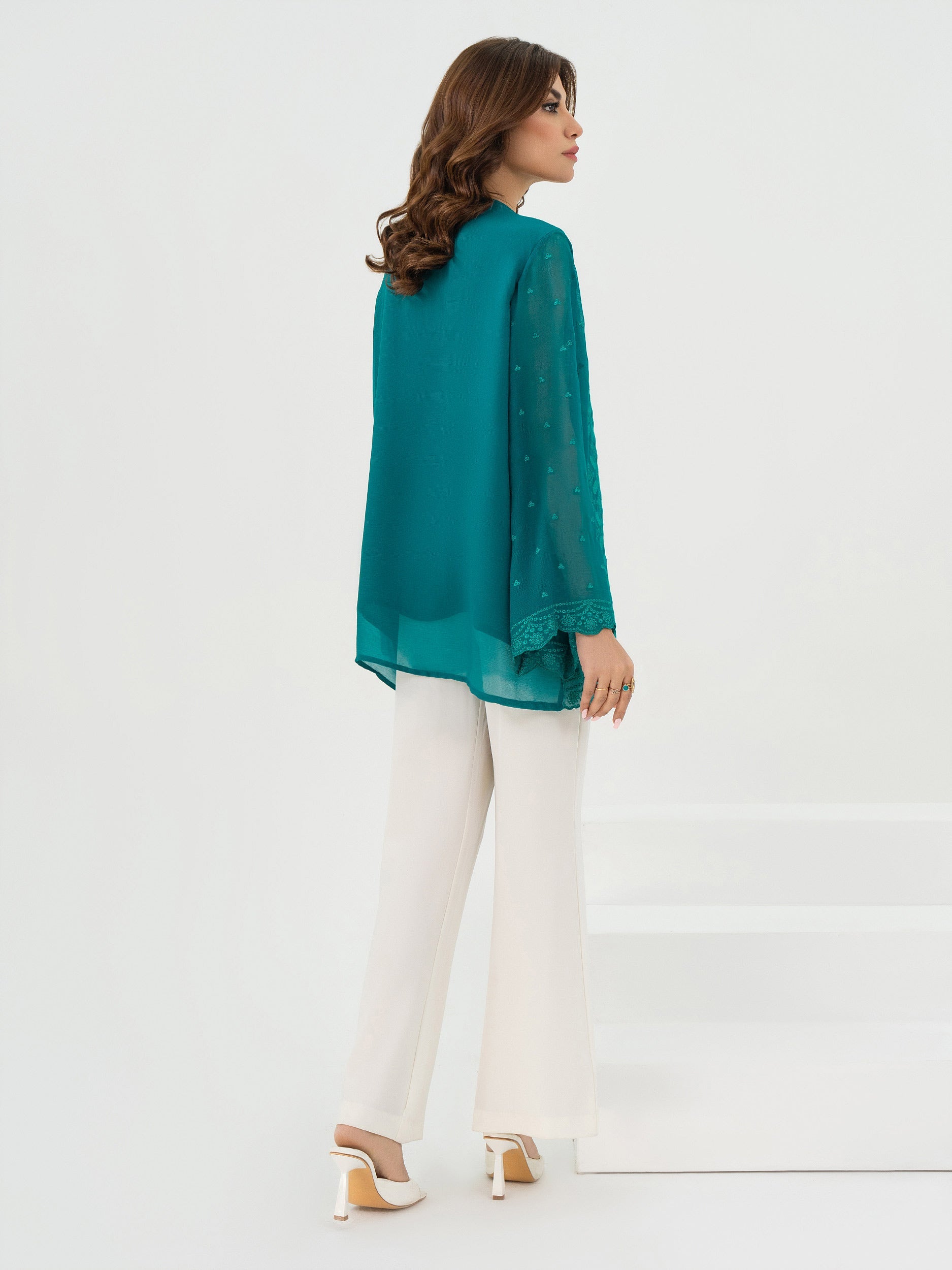Chiffon Kurti- Embroidered (Pret)