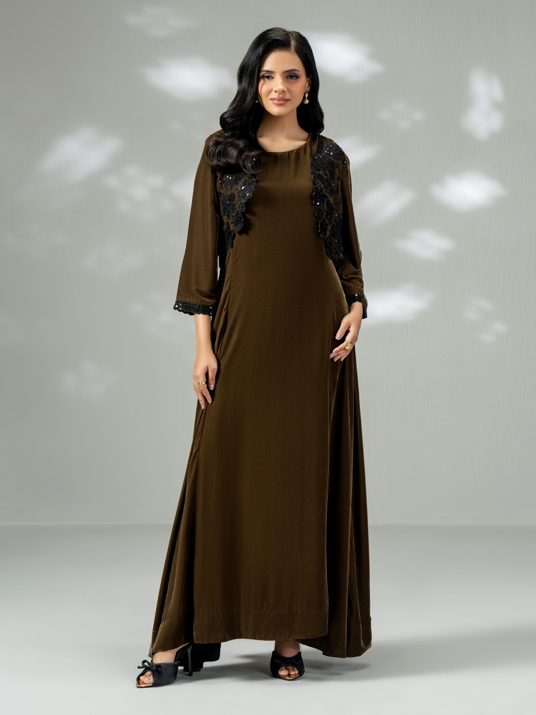 Velvet Bolero Dress- Embellished (Pret)