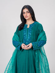 3 Piece Velvet Suit- Embroidered (Pret)