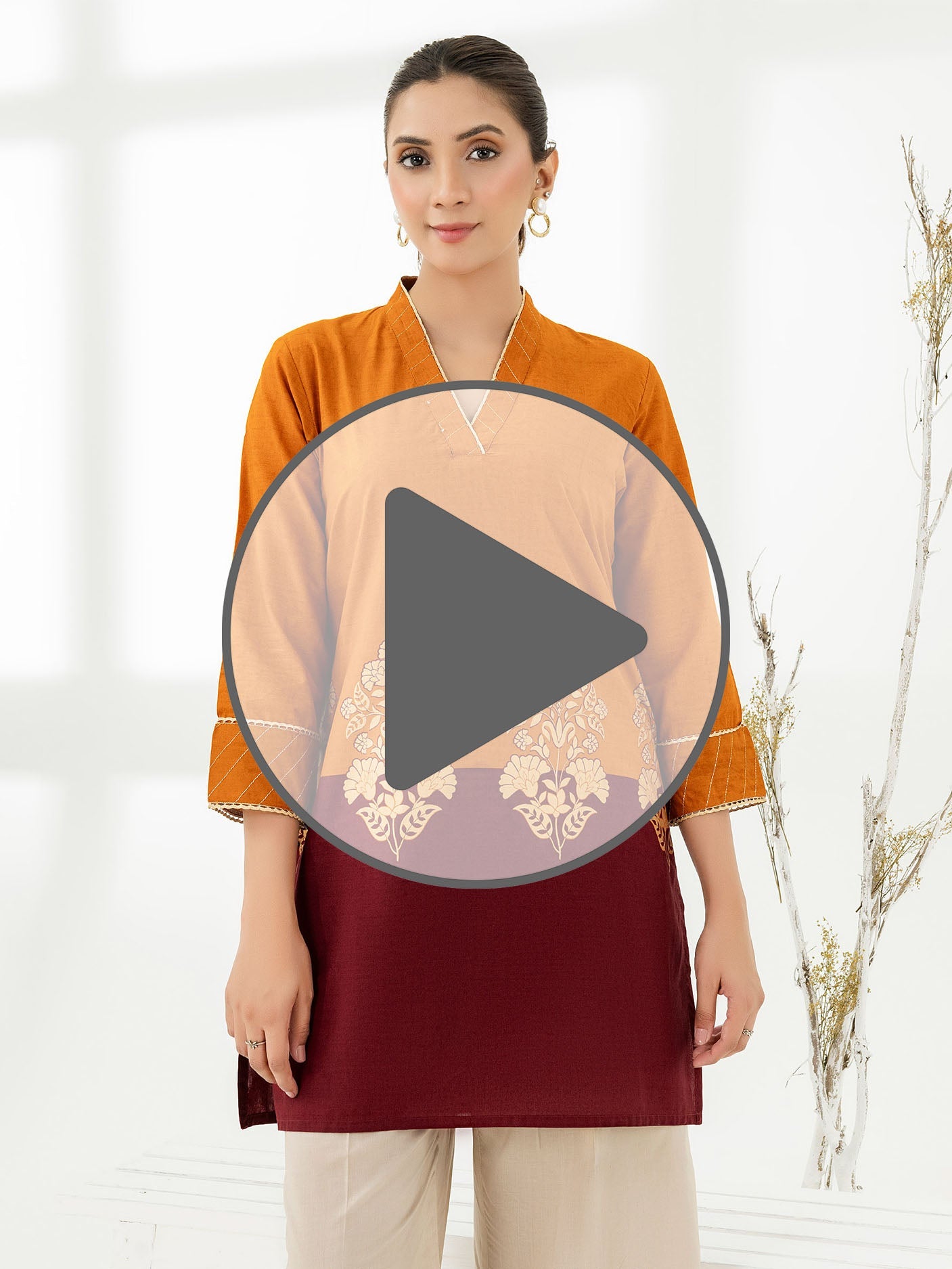 Cambric Kurti-Paste Print (Pret)