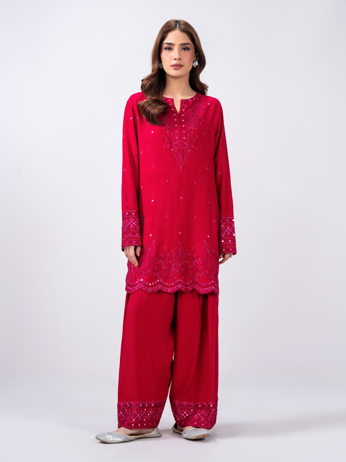 2 Piece Stone Suit- Embroidered (Pret)