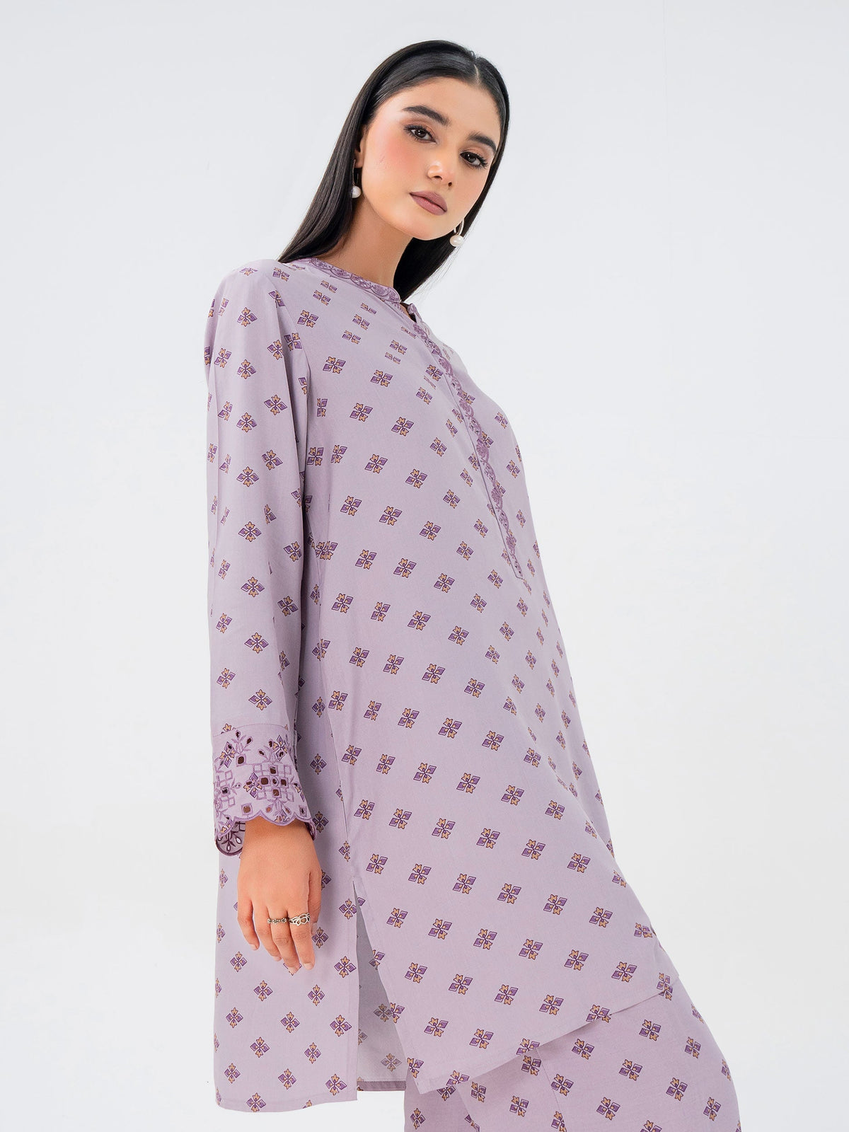 2 Piece Linen Suit-Embroidered (Pret)