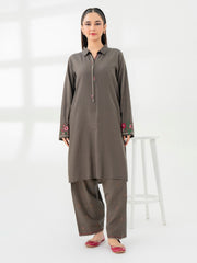 2 Piece Yarn Dyed Suit-Embroidered (Pret)