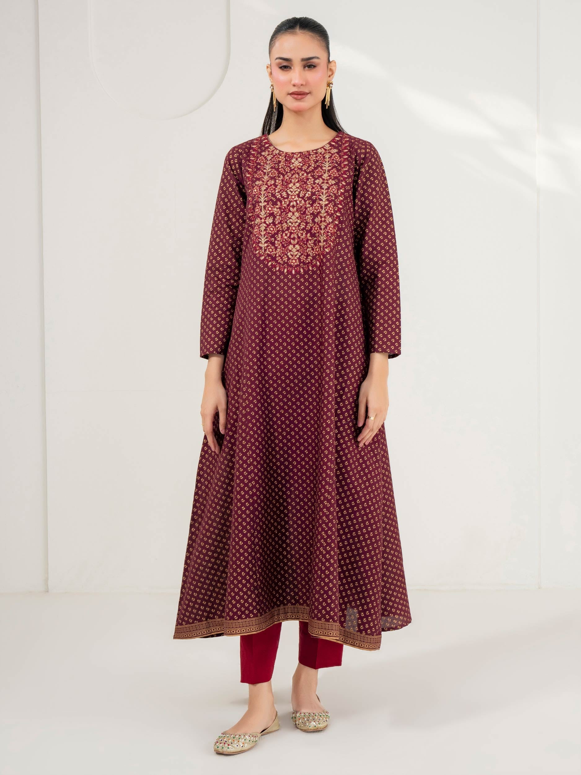 Khaddar Frock-Embroidered (Pret)