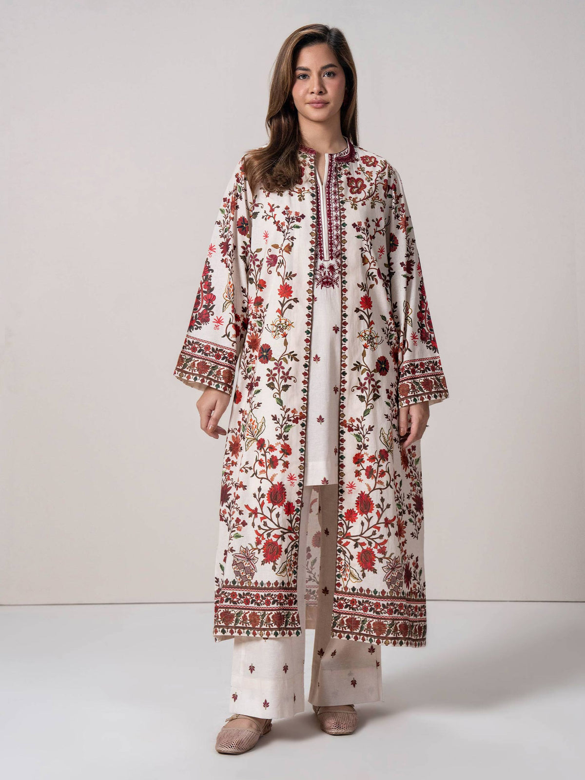 2 Piece Cardigan Khaddar Suit- Embroidered (Pret)