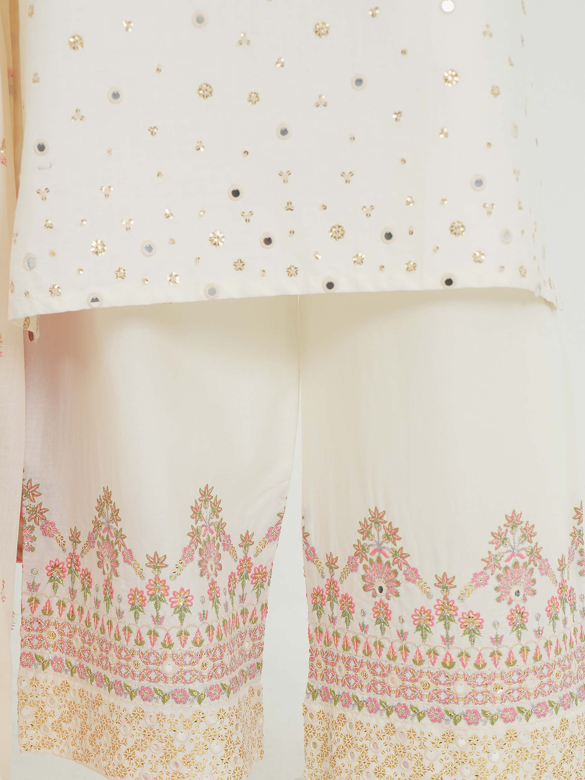 3 Piece Dobby Jacquard Suit- Embroidered (Pret)