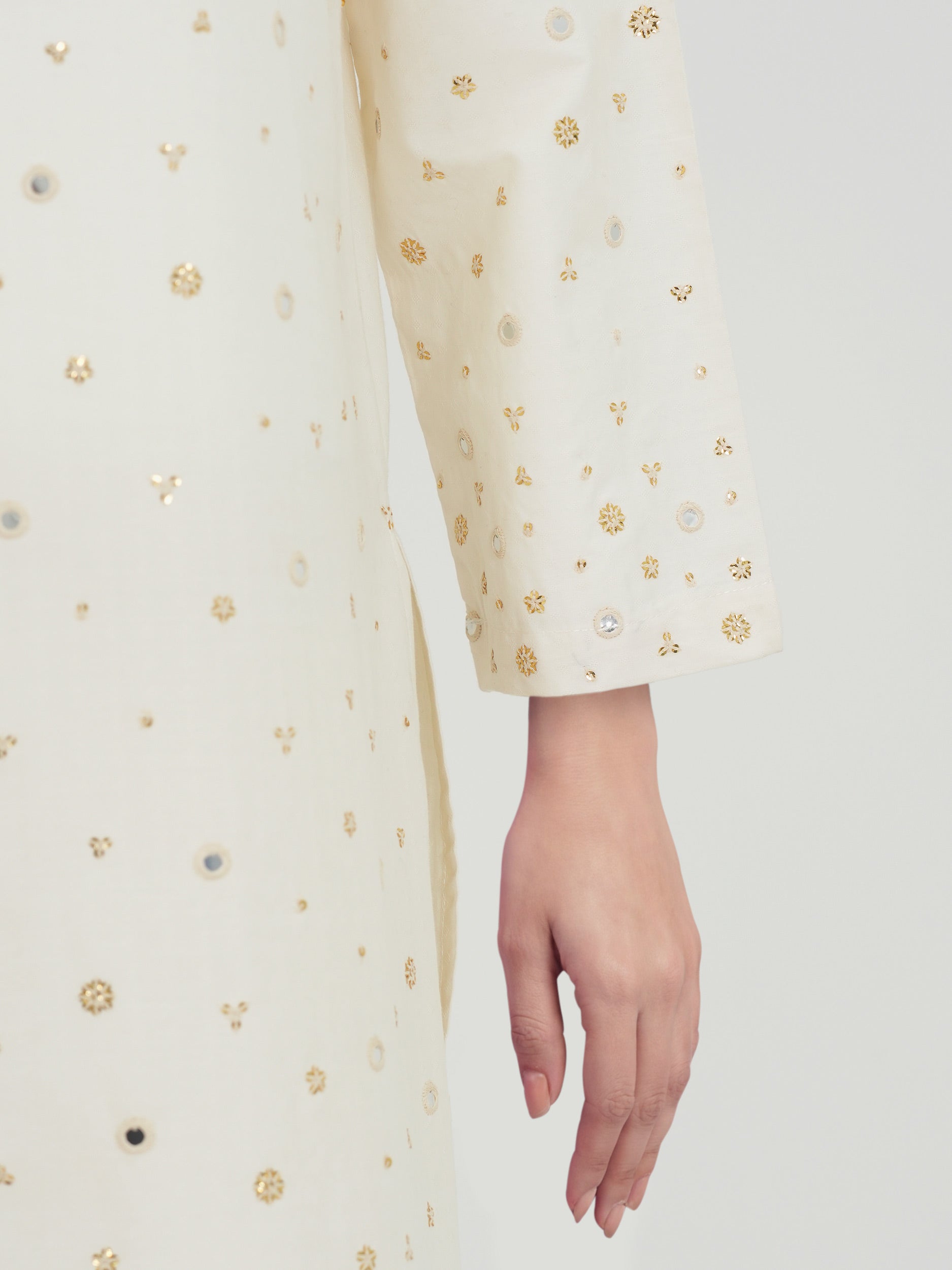 3 Piece Dobby Jacquard Suit- Embroidered (Pret)