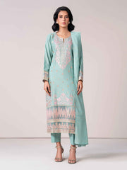 3 Piece Zari Karandi Suit- Embroidered (Pret)