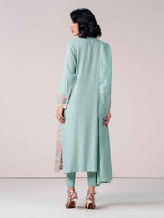 3 Piece Zari Karandi Suit- Embroidered (Pret)