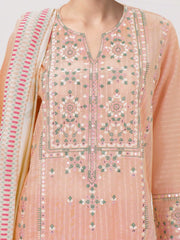 3 Piece Self Jacquard Suit- Embroidered (Pret)