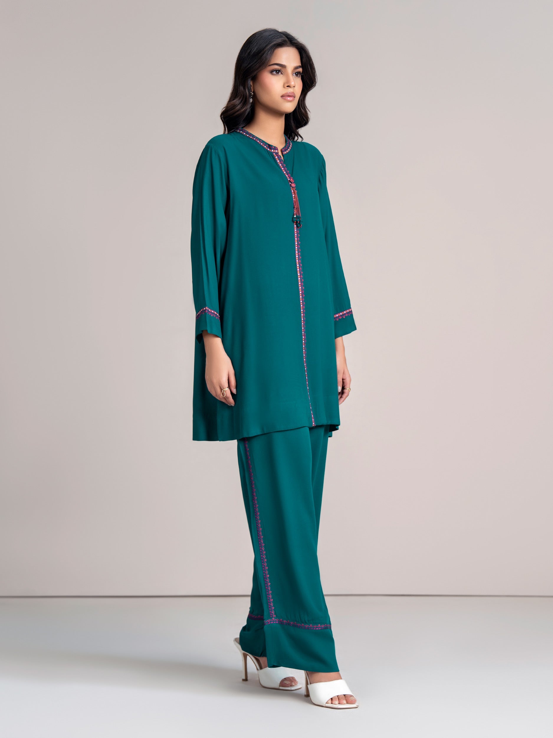2 Piece Stone Suit- Embroidered (Pret)