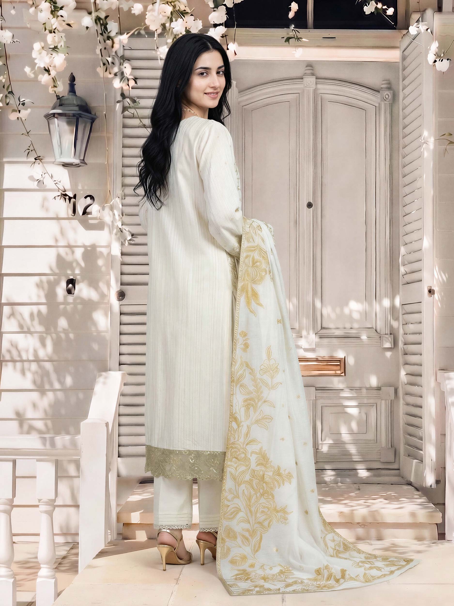 3 Piece Lawn Missouri Suit- Embroidered (Pret)