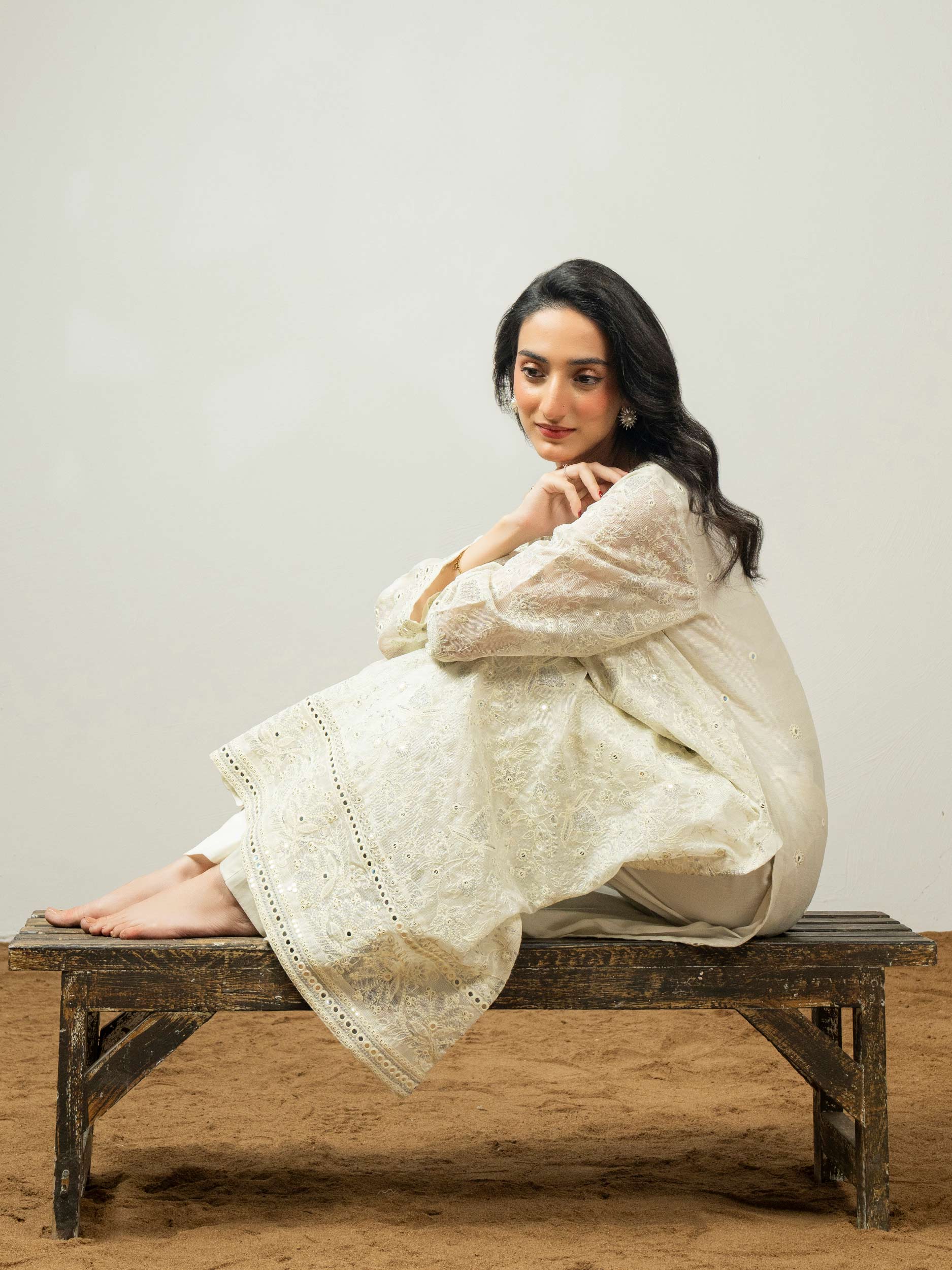 2 Piece Net Suit-Embroidered (Pret)