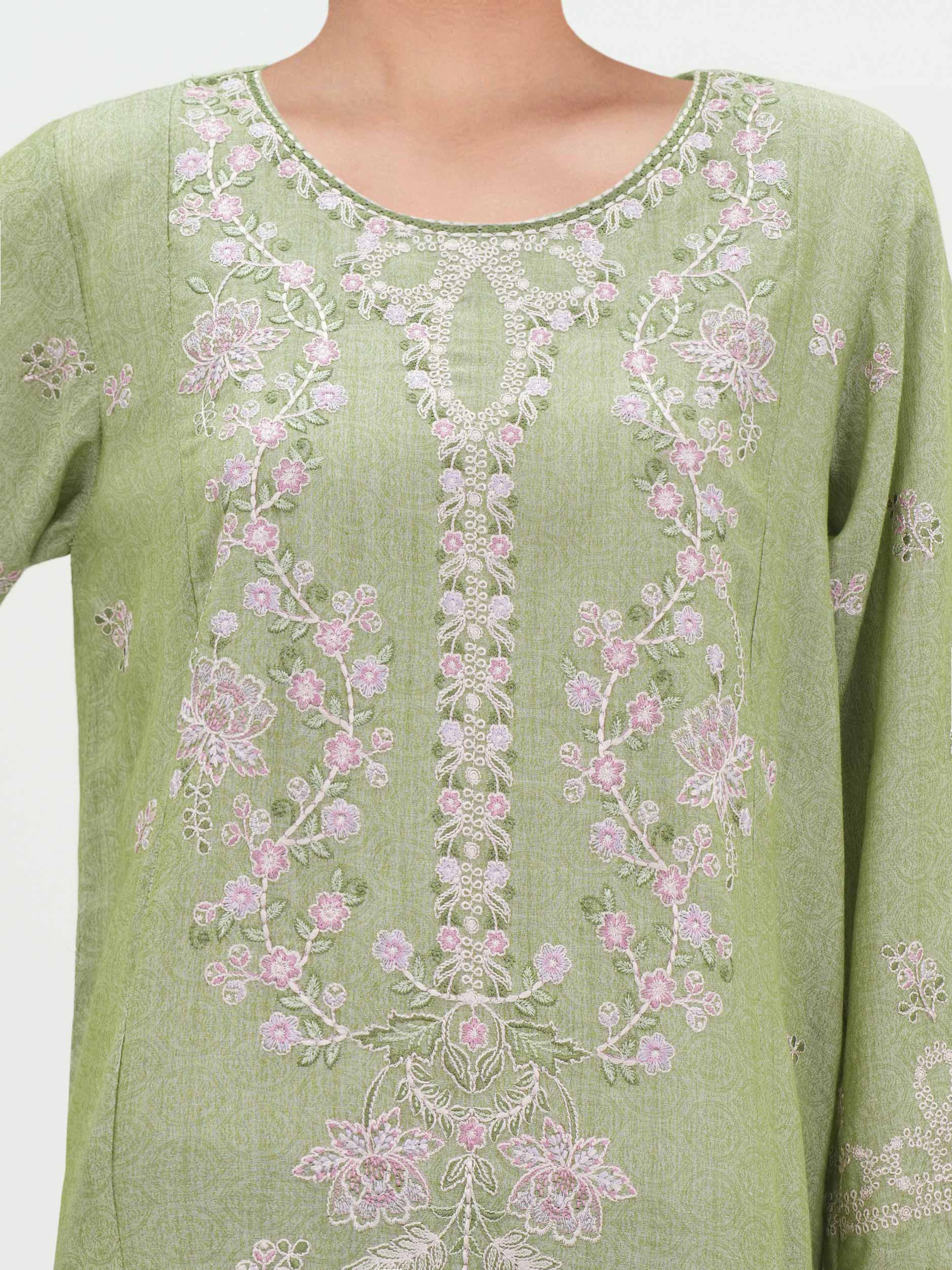 3 Piece Jacquard Yarn Dyed Suit- Embroidered (Pret)