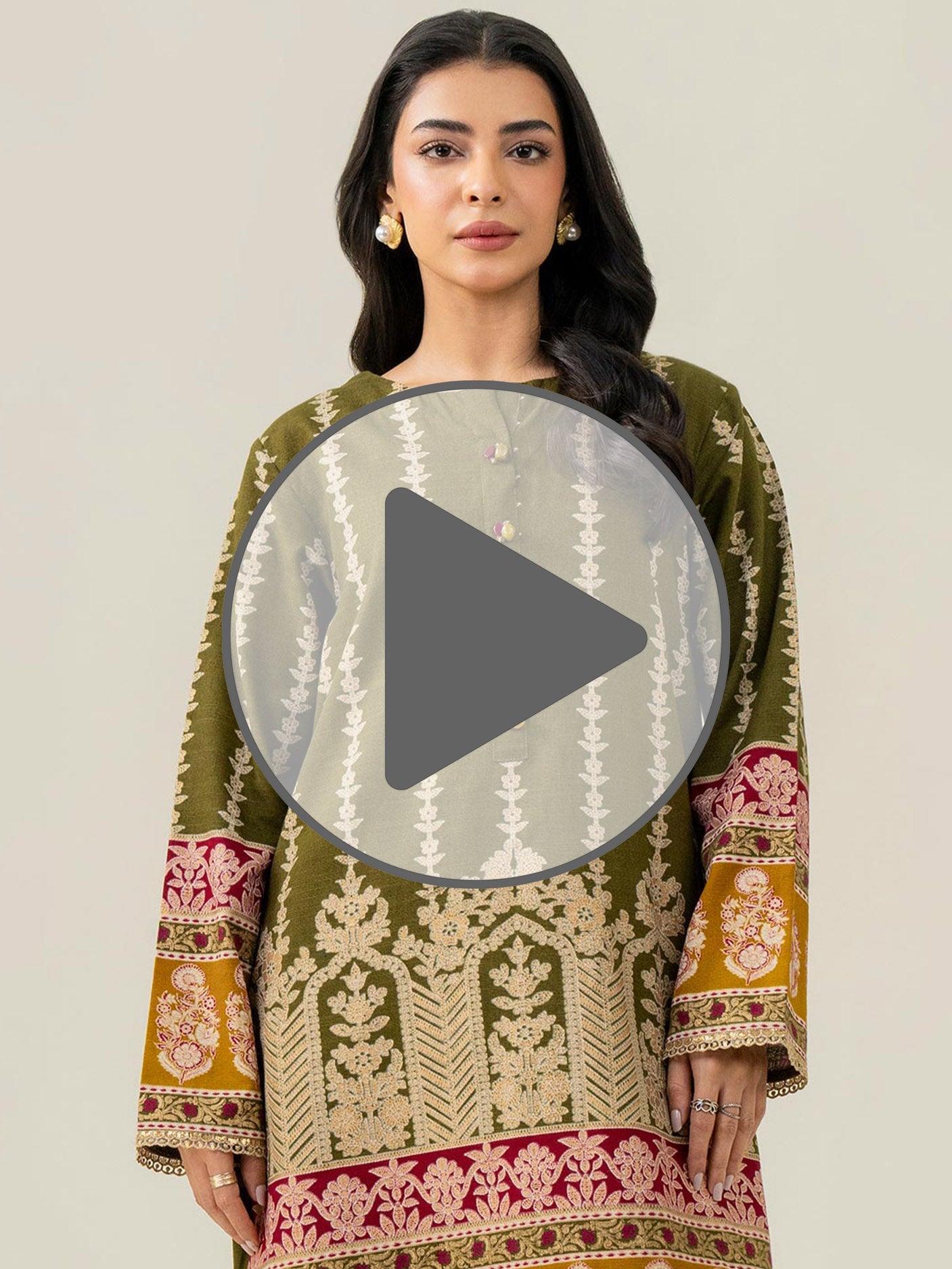 2 Piece Khaddar Suit-Paste Print (Pret)