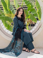 3 Piece Silk Suit- Embroidered (Pret)
