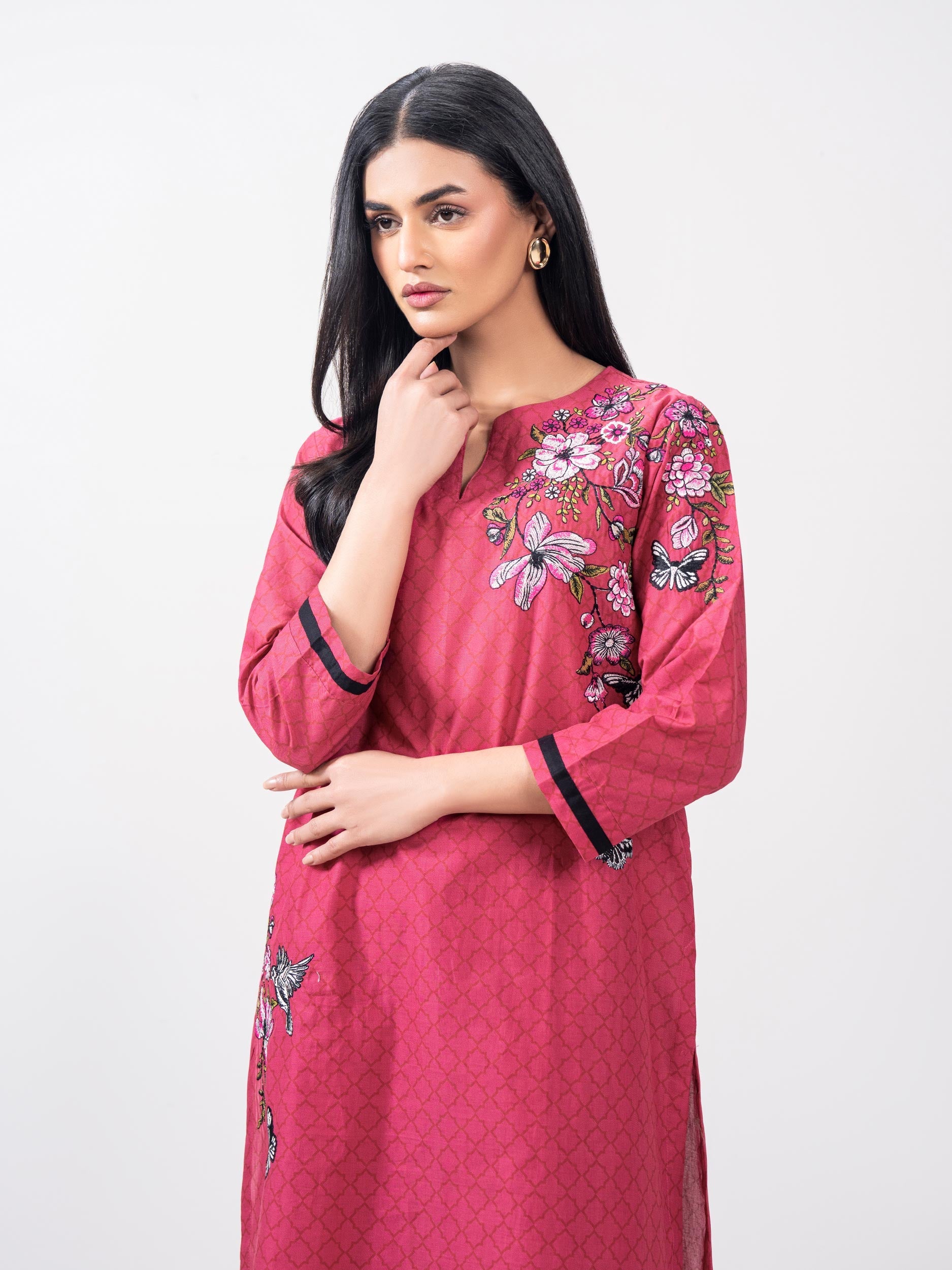 2 Piece Cambric Suit- Embroidered (Pret)