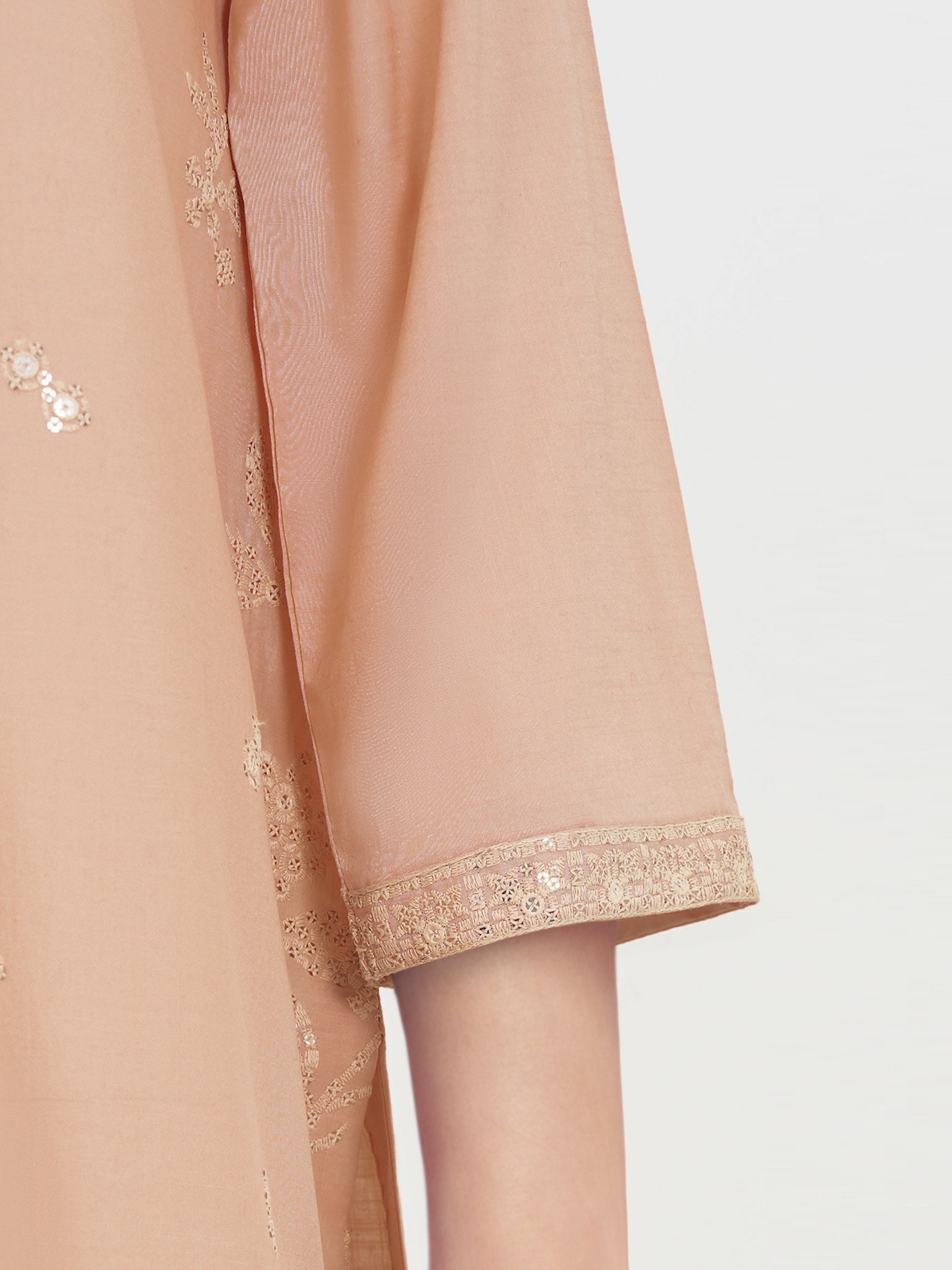 3 Piece Lawn Slub Suit- Embroidered (Pret)
