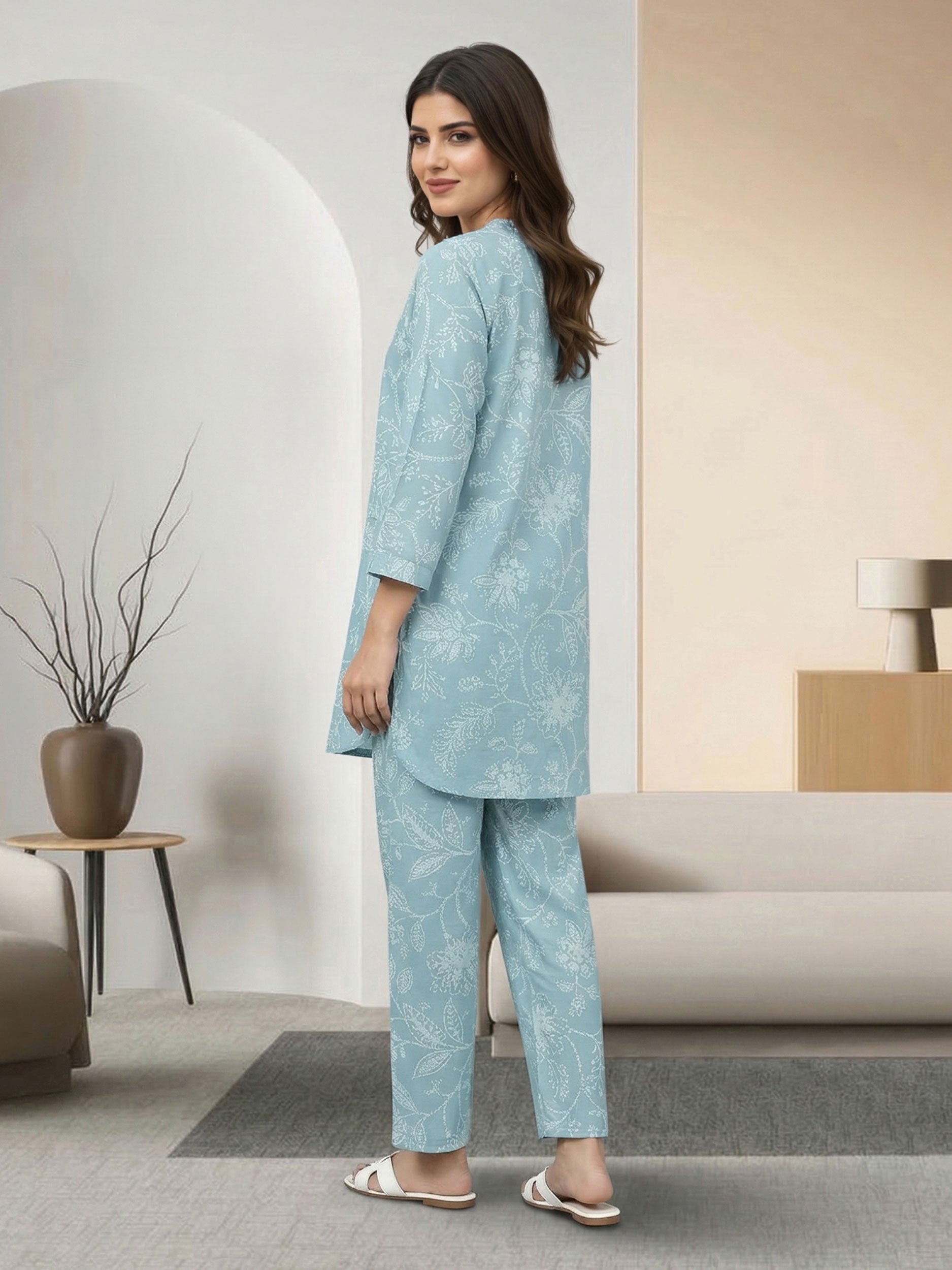 2 Piece Poly Lawn Suit (Pret)