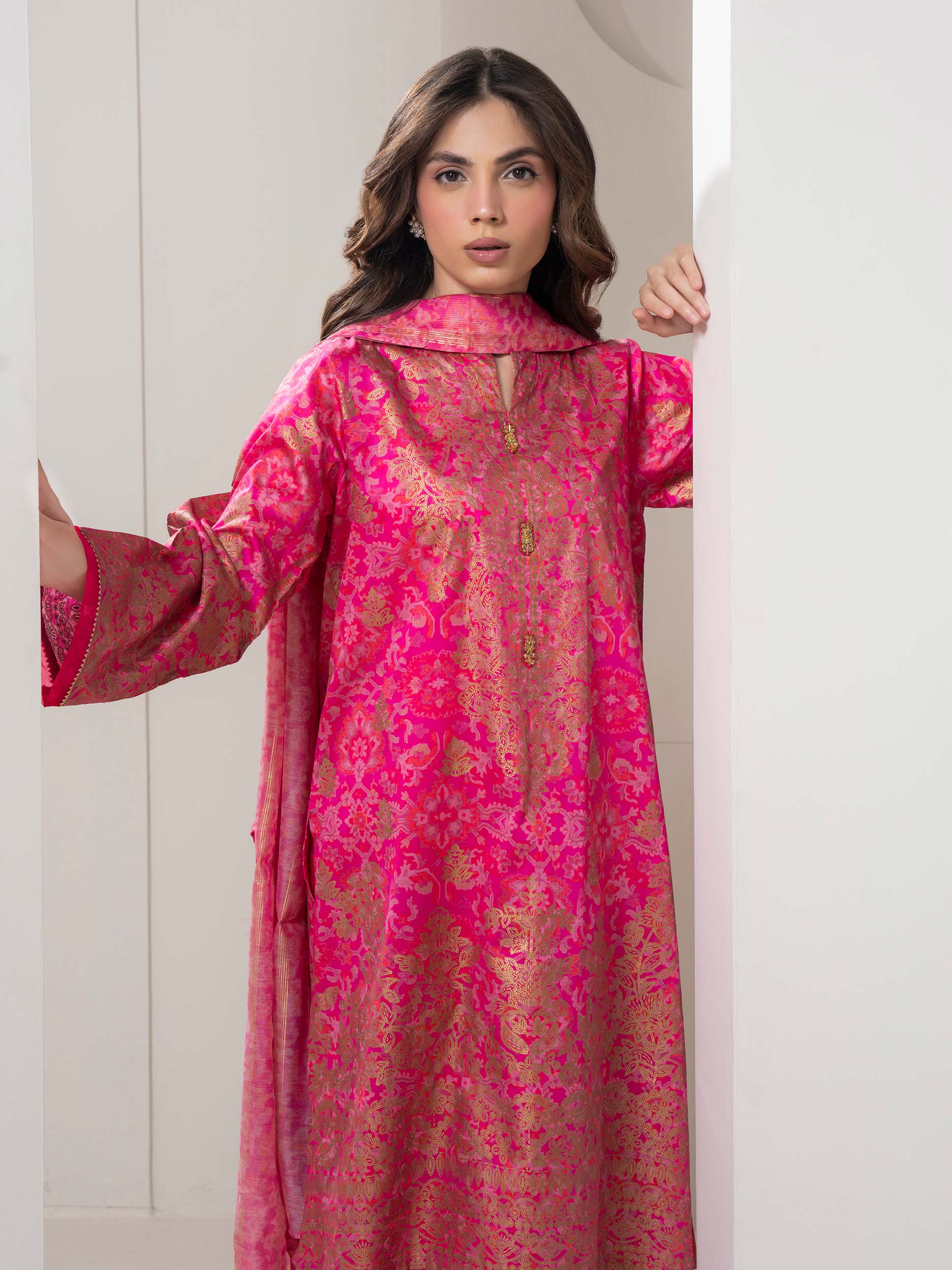 3 Piece Lawn Suit-Paste Print (Pret)