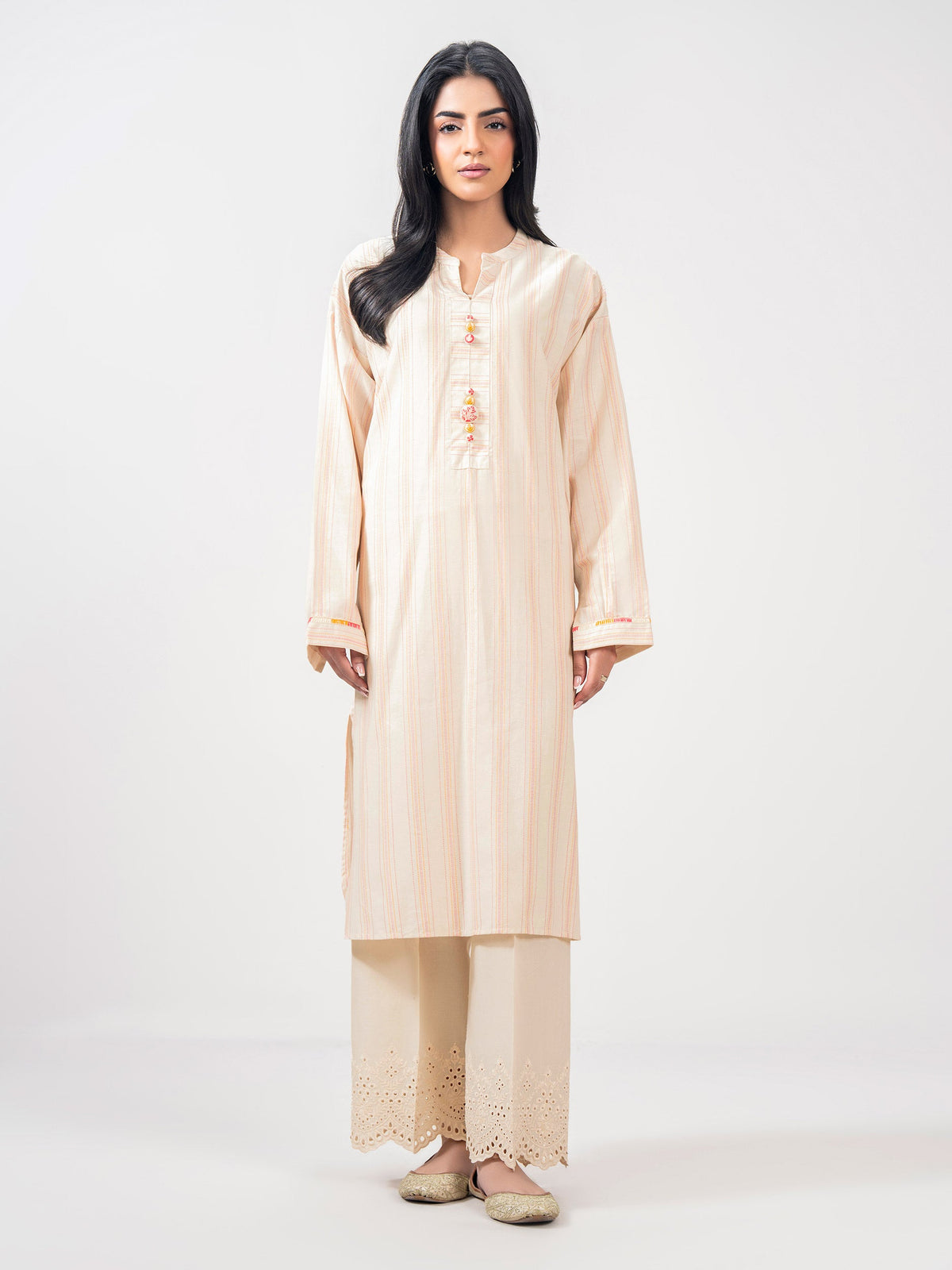 2 Piece Yarn Dyed Suit- Embroidered (Pret)