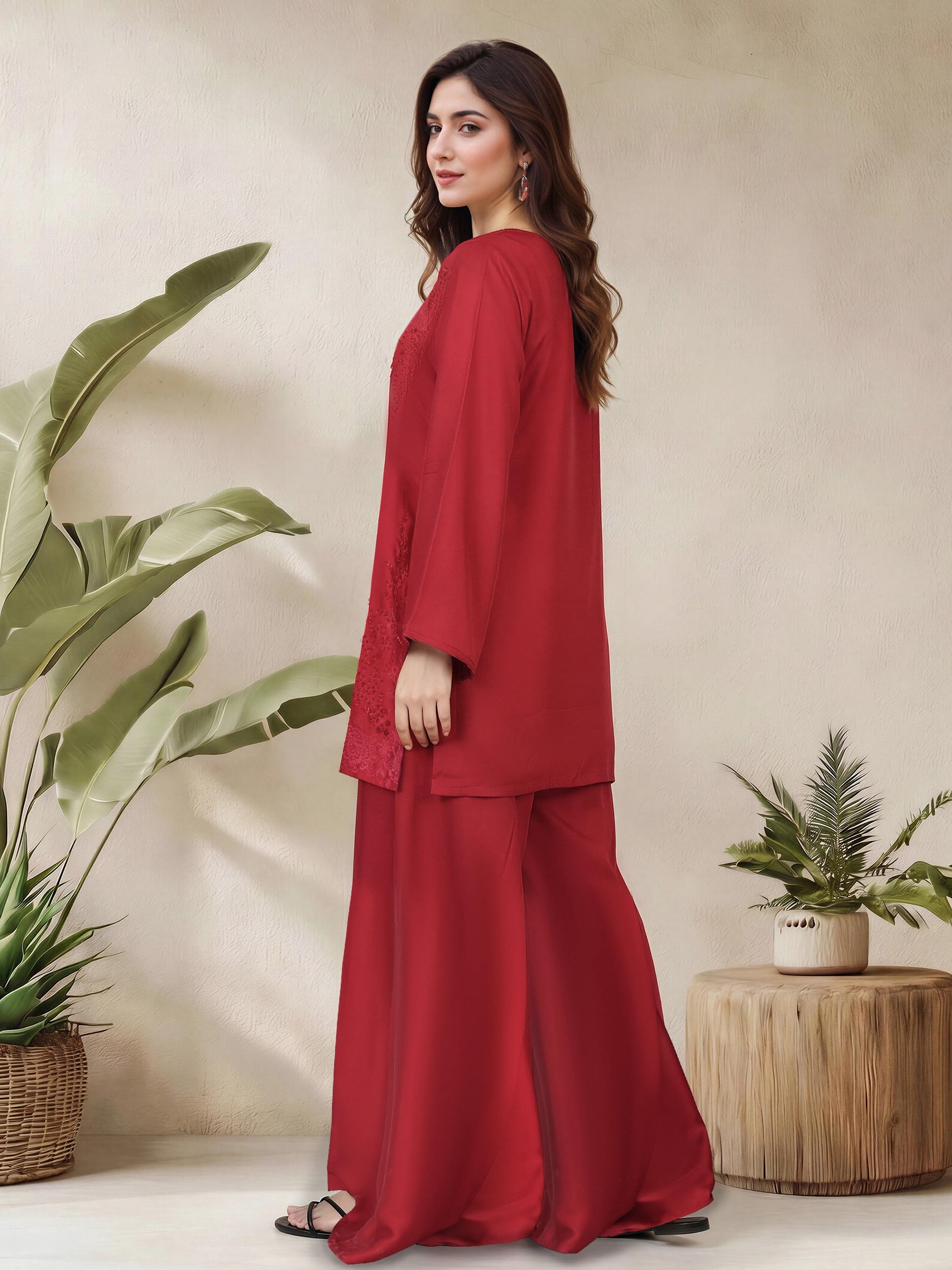 2 Piece Premium Silk Suit- Embroidered (Pret)