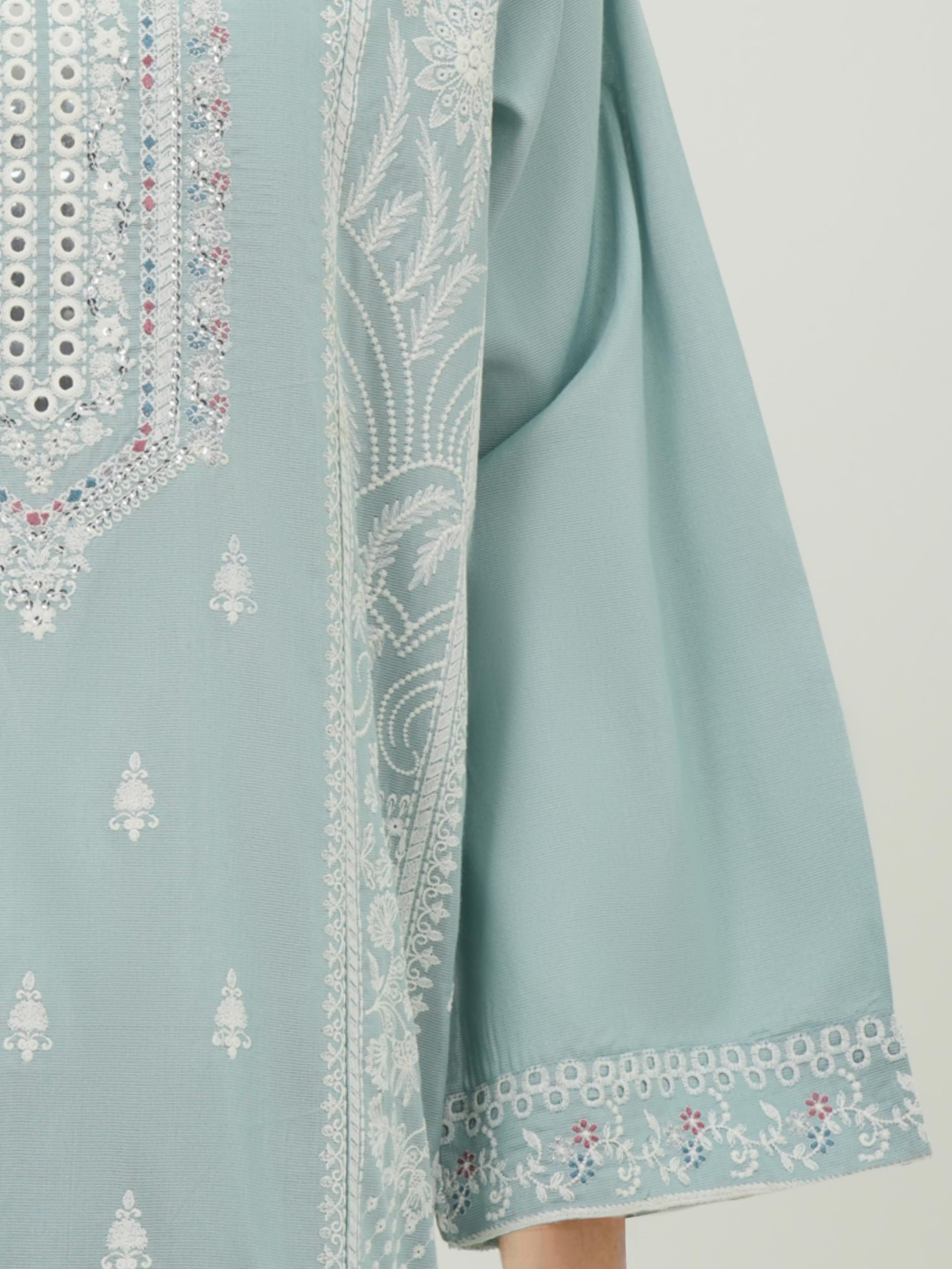 2 Piece Cotton Net Suit- Embroidered (Pret)