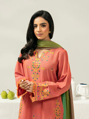 3 Piece Chambray Suit-Embroidered (Pret)