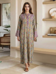 Viscose Slub Kaftan- Embroidered (Pret)
