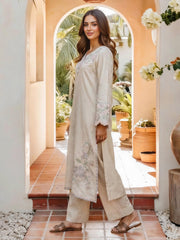 2 Piece Self Jacquard Suit- Embroidered (Pret)