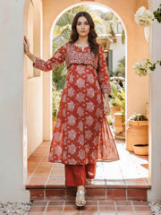 2 Piece Jacquard Suit- Embroidered (Pret)