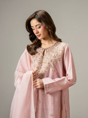 3 Piece Jacquard Suit-Embroidered (Pret)
