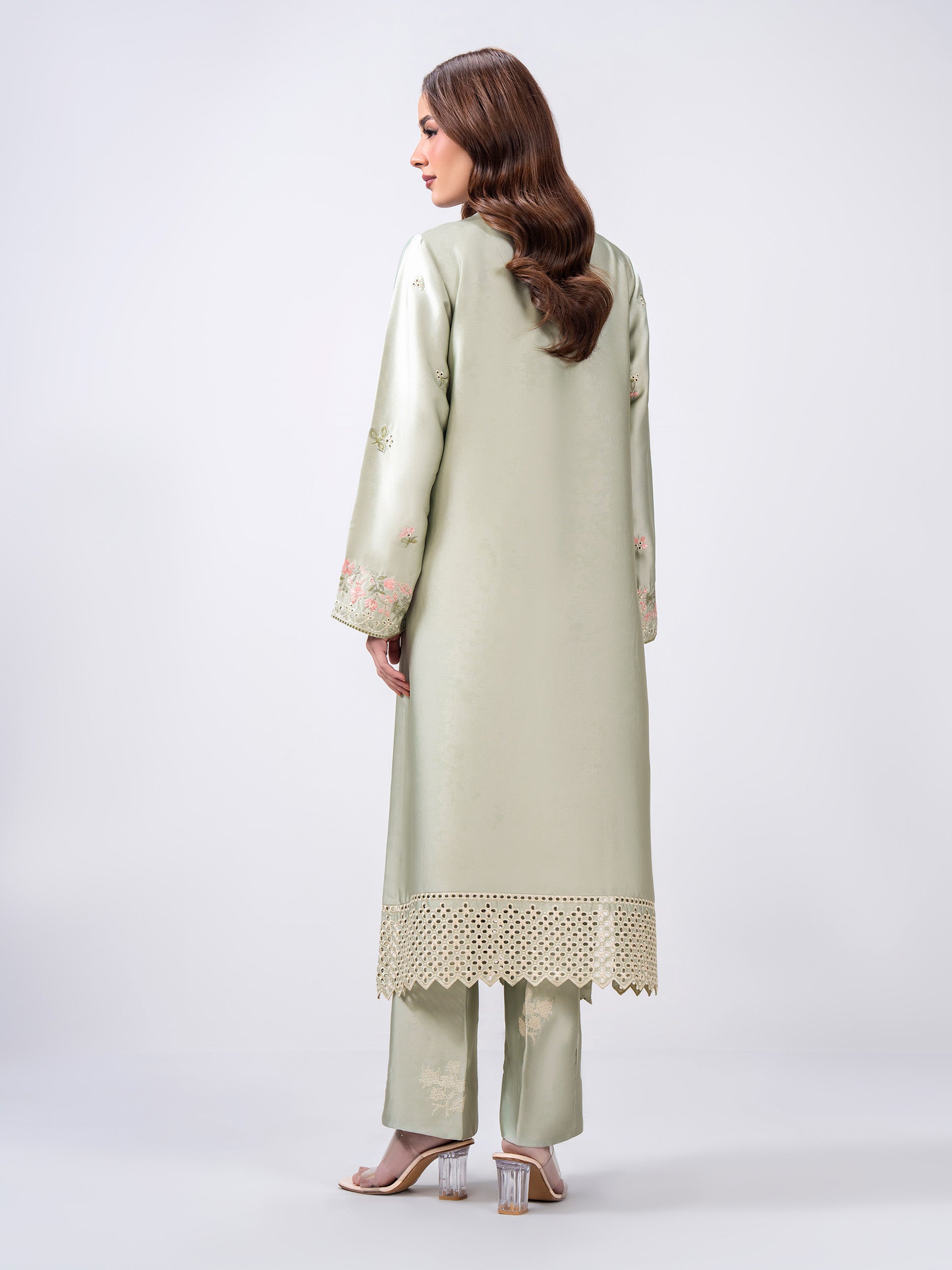 2 Piece Silk Suit- Embroidered (Pret)