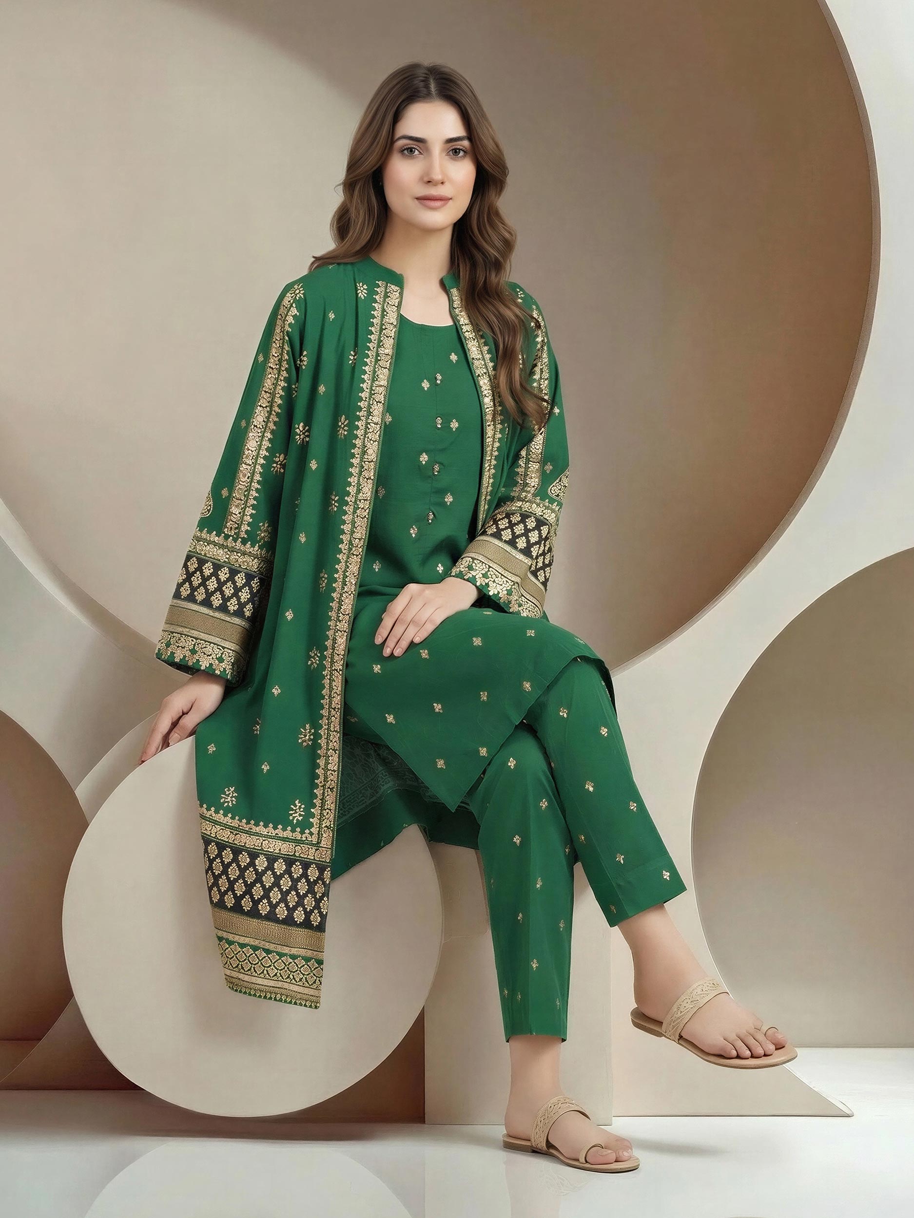 2 Piece Satin Suit (Pret)