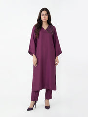 2 Piece Silk Suit- Embellished (Pret)