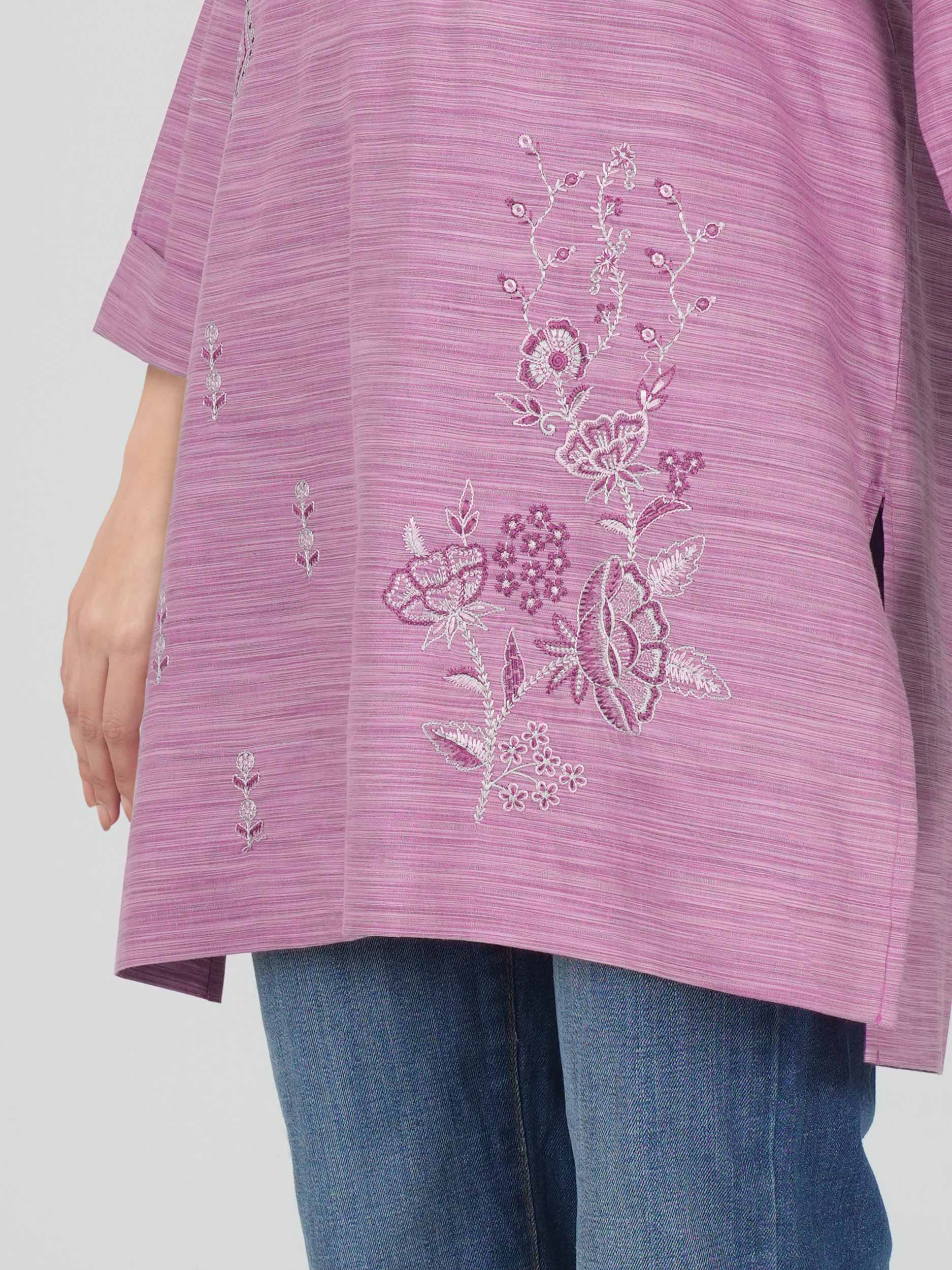 Yarn Dyed Kurti- Embroidered (Pret)