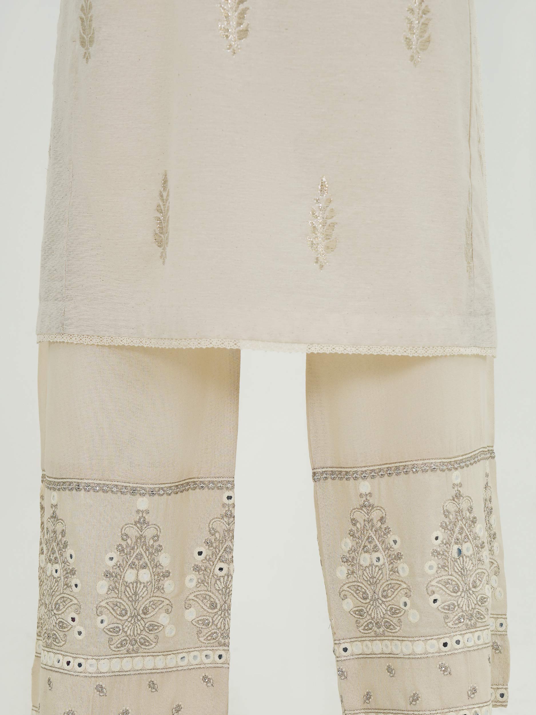 3 Piece Special Jacquard Suit- Embroidered (Pret)