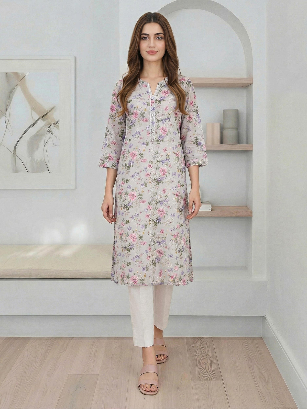 Lawn Shirt- Embroidered (Pret)