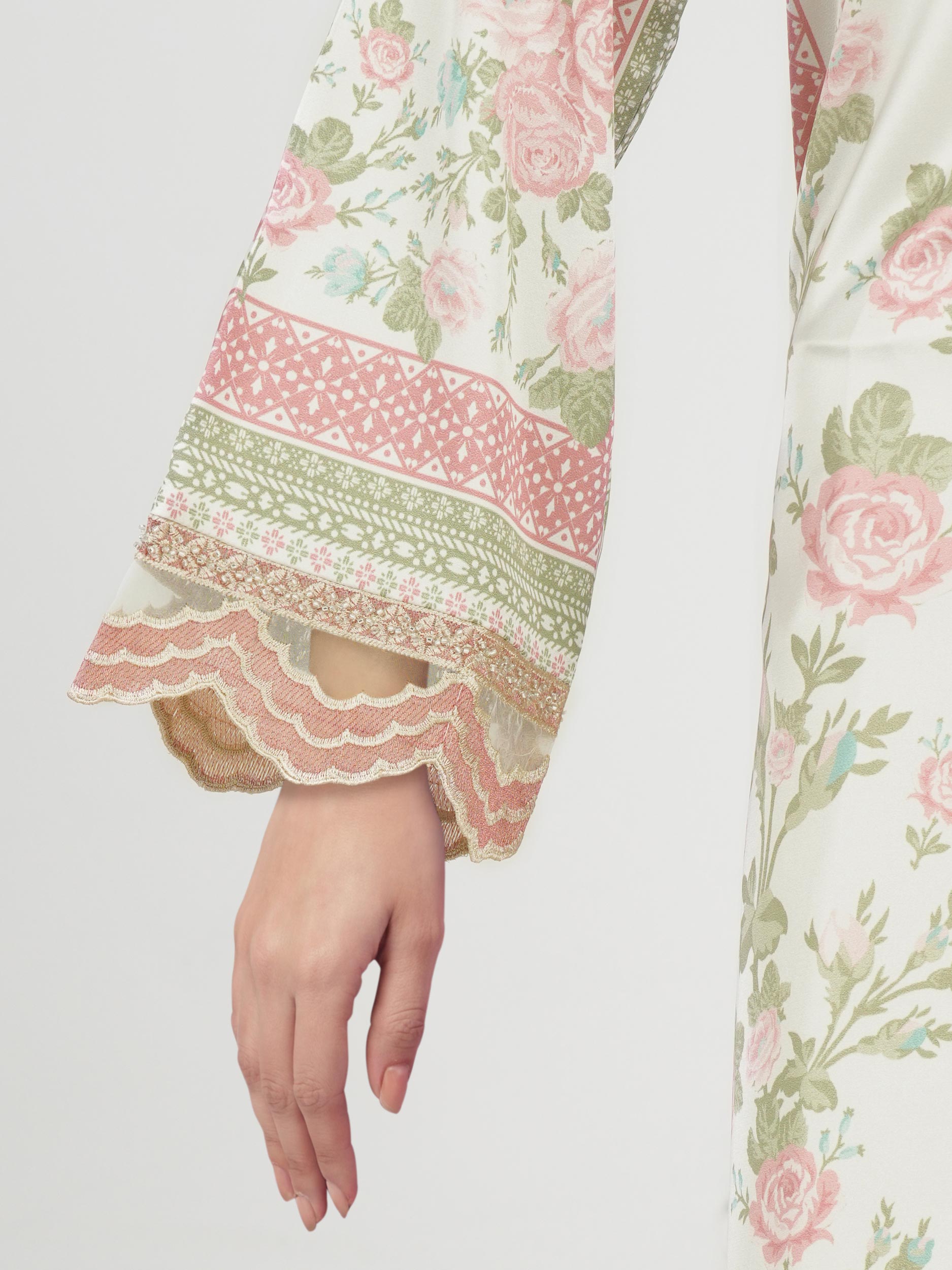 3 Piece Silk Suit- Embroidered (Pret)
